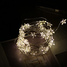 Dow F&G LED 電池式星星線燈 50燈 2入, 透明線 暖白光, 2個