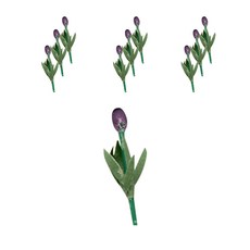 FORES 鬱金香微縮景觀造景材料, 紫色, 10個