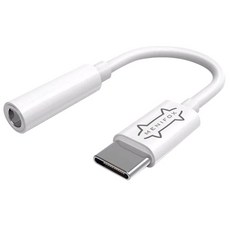 MENIFOX 耳機轉接頭 Type-C to 3.5mm, 白色, 1個, 9.5cm