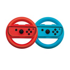 Nintendo Switch Joy-Con賽車方向盤握把 紅色+藍色