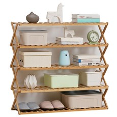 GAPANG 實木折疊多功能擱板 5 層 I, 木杆