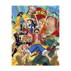 ONE PIECE 路飛海賊團 3 連體畫 DIY, 混色