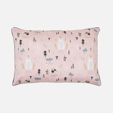 ahtty blanc 兒童棉質枕頭, White Bear Pink, 1個