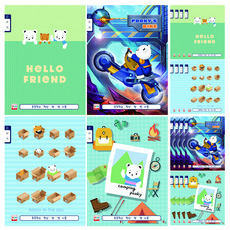 YOUNGART 小學虛線方格筆記本 男童款, 隨機發貨, 20個