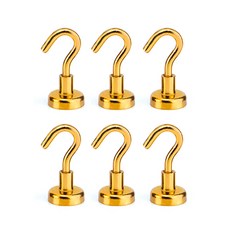 彩色掛鉤磁鐵 KNE20 6入, 金色