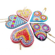 Bling Bling DIY鑰匙吊飾5件組, 可愛的心, 1套