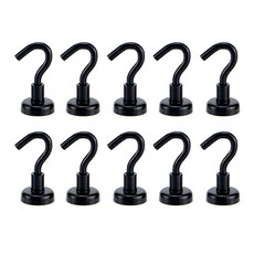 彩色掛鉤磁鐵 KNE20 10入, 黑色