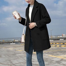 LUNA GIRL 女款 We-drun 毛呢半長版大衣