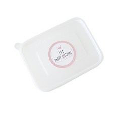 迷你PP耐熱容器 3格 100入+生日快樂粉彩貼紙 粉紅色 100入, 1套