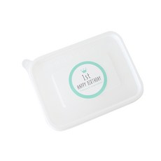 迷你PP耐熱容器 3格 100入+生日快樂粉彩貼紙 薄荷綠 100入, 1套