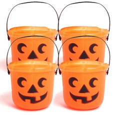 萬聖節南瓜糖果籃 圓筒形, 混色, 4個