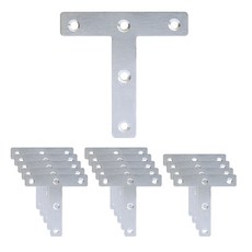 EMPIRE 不鏽鋼家具木材加固連接鐵件 T型平鐵 5H1T80, 15個