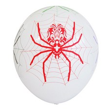 蜘蛛氣球 30cm, 白色 + 黑色 + 紅色 + 薰衣草紫 + 綠色 + 橘色, 50個