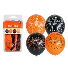 盒裝氣球 骷髏風格 4款組合 30cm, 混合顏色, 5套