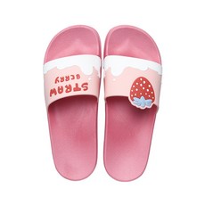 I Love Home水果設計防滑浴室拖鞋, 草莓款, 1組