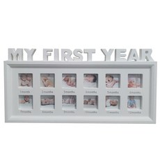 You&Me 嬰兒用原木相框, 白色, 1個