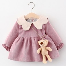 I am bebe 女童泰迪熊愛心外出連衣裙