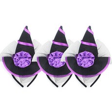 女巫帽髮箍, 紫色, 3個