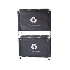 Lee Kang Tech前開蓋式分類回收箱 黑色 方形蓋子 3格雙層型, 混合顏色, 1個