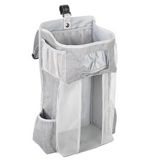 JOYMULTI 掛式嬰兒床素色收納袋, 灰色