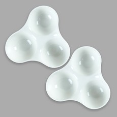 Regenbogen 純白三格分隔盤 Spinner, 白色, 2個