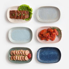 NICOTT Everyday collection 陶瓷橢圓形小碟組, 1組, 6款, 混色