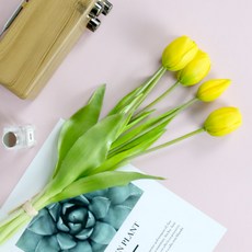 Lead home 人造芒果鬱金香 5入, 黃色的