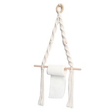 麻花編織掛毯衛生紙架, 白色, 1個
