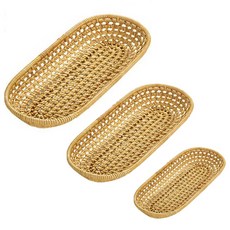 GUNU藤編收納籃 3件組, 單色