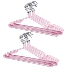 ABM 논슬립 코팅 옷걸이 대, 핑크, 20개입