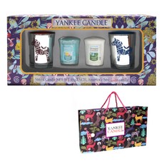 Yankee Candle 還願蠟燭 2 件裝 + 瑞典小馬座紅色 + 藍色 + 購物袋套裝, Bahama Breeze+Clean Cotton, 1組