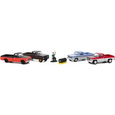 GREENLiGHT 64 比例卡車 4 種類型和數字設置壓鑄迷你車, 混色