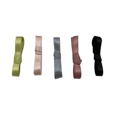 선물포장 공단리본끈 5종 x 2p, 연두, 연핑, 회색, 팥핑, 블랙