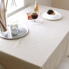 BYJIMI 舒適亞麻桌布, 米色, 2人座(110 x 110 cm)