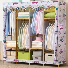 가팡 원목 조립식 옷장 커버세트 J, 혼합색상