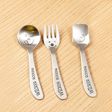 WICKER ROCKING 迷你餐具 3款組, 1套, 勺子+冰淇淋勺+叉子+西柚勺