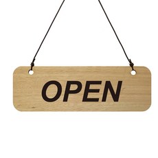 手作風商店用OPEN/CLOSE掛牌, 木質 + 黑色, 1個