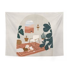 I Love Home 磚色插畫掛布, GT3932