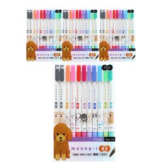 JAVAPEN Meongi Lover 油性原子筆 0.5mm 10色 + 黑色, 混合色, 4套