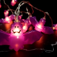 Decocomani 紫色蝙蝠2 單色萬聖節電池LED燈飾 派對用線燈串, 紫色, 1個
