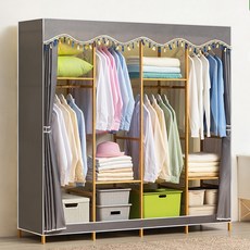 가팡 원목 조립식 옷장 커버세트 L, 혼합색상