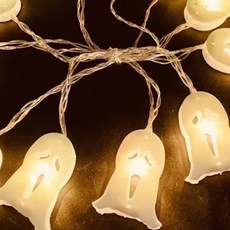 Decocomani Scream 2 單色萬聖節電池LED派對燈串, 1個, 白色