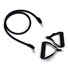 스포홀릭 라텍스 근력운동 튜빙밴드 + 핸드그립 세트, 5단계(블랙), 1개