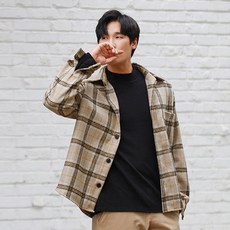 BIGSIZECLUB 男款格紋拉絨外套