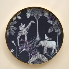 復古圖案圓形托盤, 動物