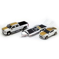 GREENLiGHT ACME SWEG Duely Chevrolet Silverado 和 Camaro 壓鑄組 1:64, 白色的
