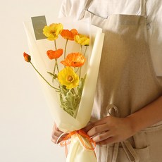 THE FLOWERMARKET 罌粟花束+留言小卡, 黃色(花)07+畢業/入學(小卡)