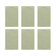 페이퍼리안 메이크 어 메모 메모패드, 이얼리플랜, 80매, 6개