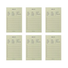 페이퍼리안 메이크 어 메모 메모패드, 위시리스트, 80매, 6개