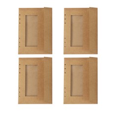 PAPERIAN 6孔牛皮開窗信封 4入, 1張